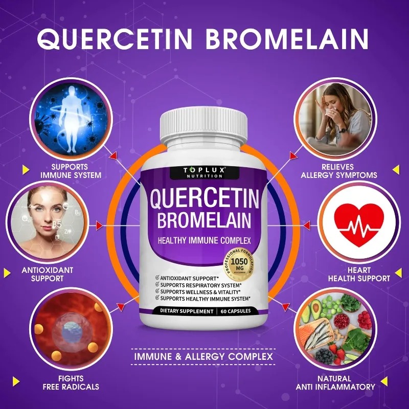 Wellness Quercetin - Capsules de Quercétine et de Bromélaïne,
