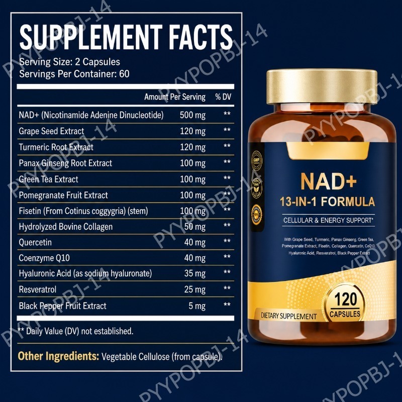 Capsules NAD+ 500mg 13-en-1 av - Wellness Quercetin avis et prix